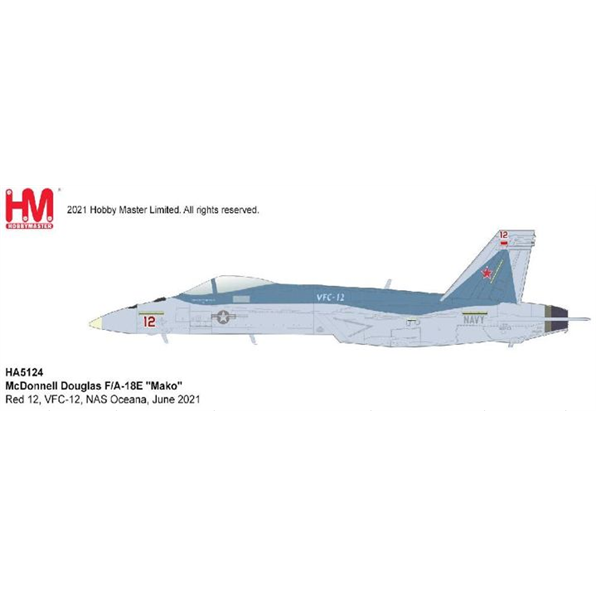 McDonnell Douglas F/A-18E 'Mako' Red 12 VFC-12 NAS Oceana June 2021