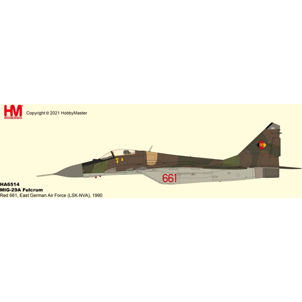 MIG-29A Fulcrum Red 661 East German Air Force (LSK-NVA) 1990