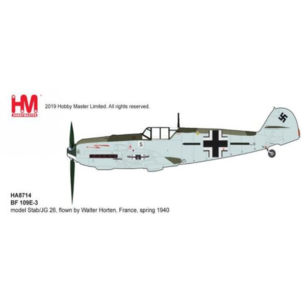 BF 109E-3 Model Stab/JG 26 Flown by Walter Horten France 1940