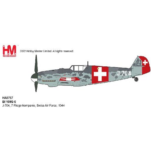 Bf 109G-6 J-704 7 Fliegerkompanie Swiss Air Force 1944
