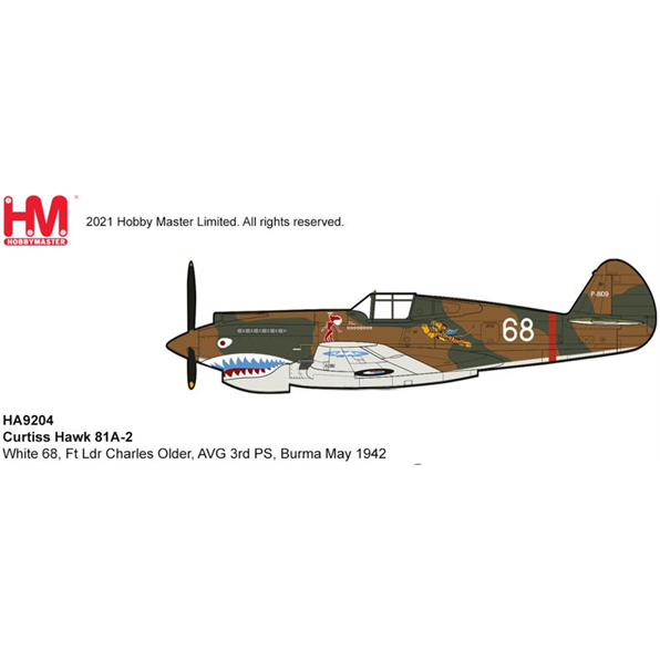 Curtiss Hawk 81A-2 White 68 Ft Ldr Charles Older AVG 3rd PS Burma May 1942