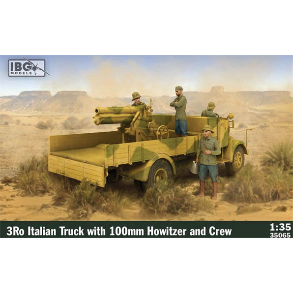 3Ro Italian Truck w/100mm Howitzer and Crew Figures (4 Figures)