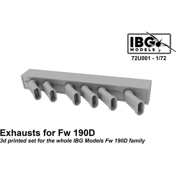 Exhausts for Fw 190D Family Upgrade Set (3d Printed)