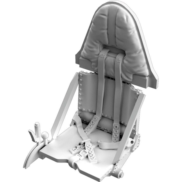 Pilot's Seat w/Seatbelts for PZL P.24A/B/C/G (3D Printed)