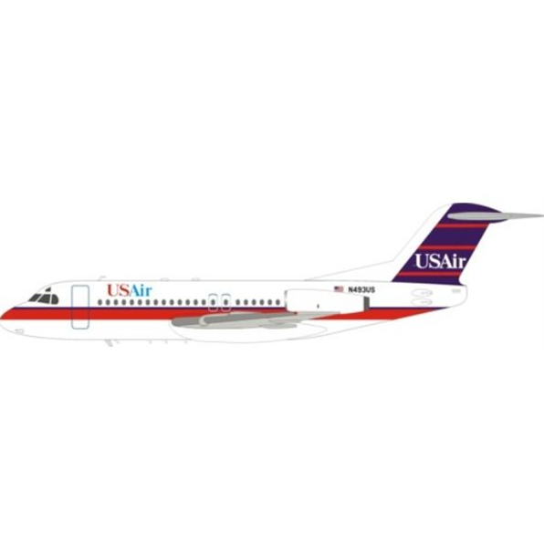 Fokker F-28-4000 USAIR Fellowship N493US with Stand