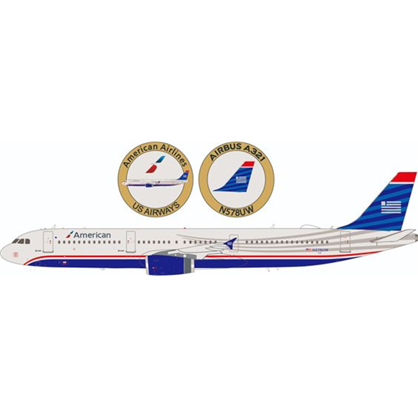 Airbus A321-231 American Airlines N578US w/Stand and Collectors Coin