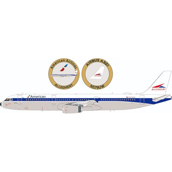 Airbus A321-231 American Airlines N579UW w/Stand and Collectors Coin