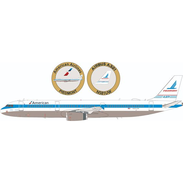 Airbus A321-231 American Airlines N581UW w/Stand and Collectors Coin