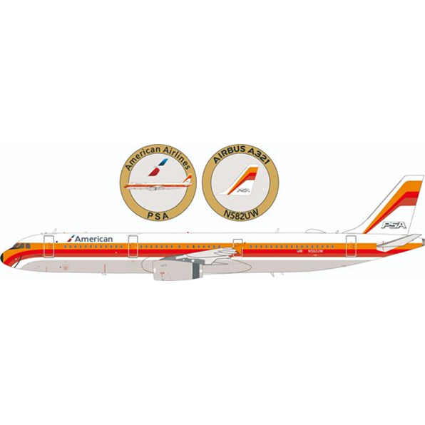 Airbus A321-231 American Airlines N582UW w/Stand and Collectors Coin