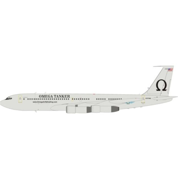 Boeing 707-300 Omega Tanker N707MQ with Stand