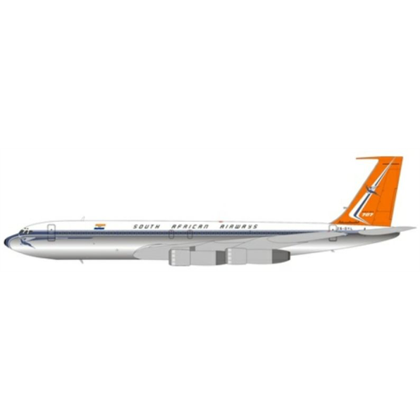 Boeing 707-300 South African Airways ZS-DYL Polished w/Stand
