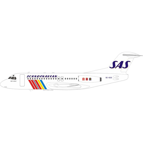Fokker F-28-4000 Scandinavian Airlines SAS Fellowship SE-DGO with Stand