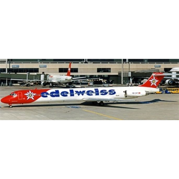 McDonnell Douglas MD-83 Edelweiss Air HB-IKP with Stand