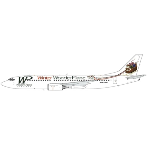Boeing 737-300 Western Pacific Airlines Winter Wonder Plane N962WP w/Stand