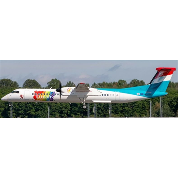 Bombardier Dash 8-Q400 Luxair be Pride be Luxembourg Livery LX-LQC w/Stand