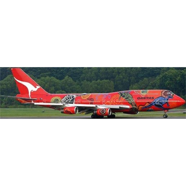 Boeing 747-400 Qantas Wunala Dreaming Livery Flap Down VH-OJB w/Stand