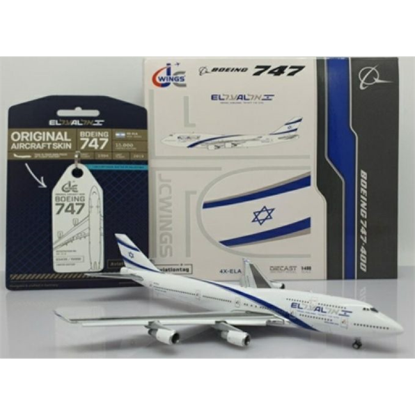 Boeing 747-400 El Al 4X-ELA w/Antenna Flaps Down Limited Edition Aviationtag