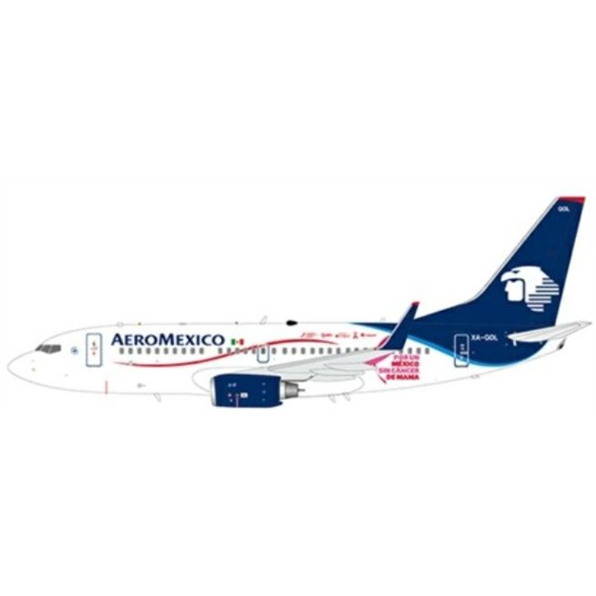 Boeing 737-700 Aeromexico Por Un Mexico Sin Cancer De Mama XA-GOL w/Stand (120pcs)