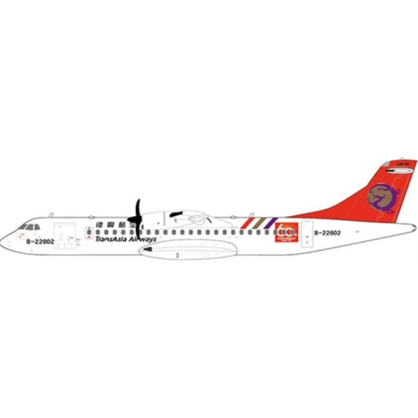 ATR 72-500 Transasia Airways 60th Anniversary B-22802 w/Stand