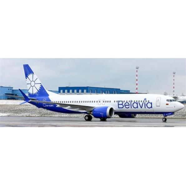 Boeing 737-8 Max Belavia Belarusian Airlines EW-528PA with Stand