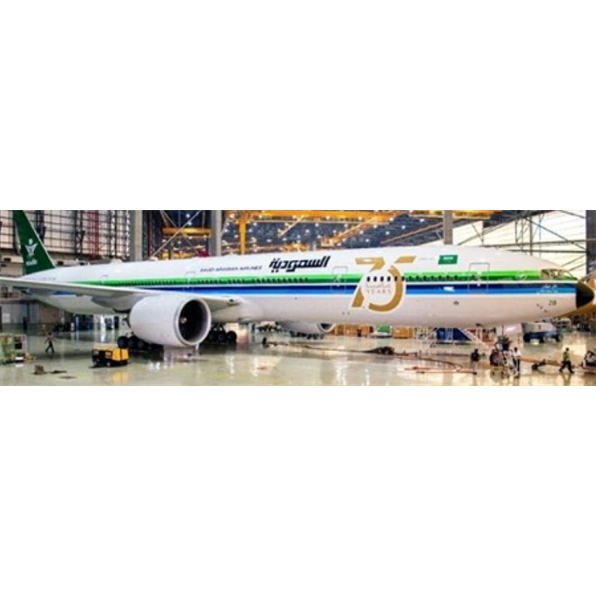 Boeing 777-300(ER) Saudi Arabian Airlines Retro Livery HZ-AK28 w/Stand