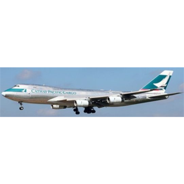 Boeing 747-400F Cathay Pacific Cargo Silver Bullet Interactive B-HUP w/Stand