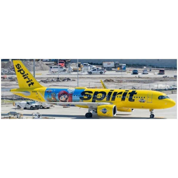Airbus A320NEO Spirit Airlines Super Nintendo World N986NK w/Stand
