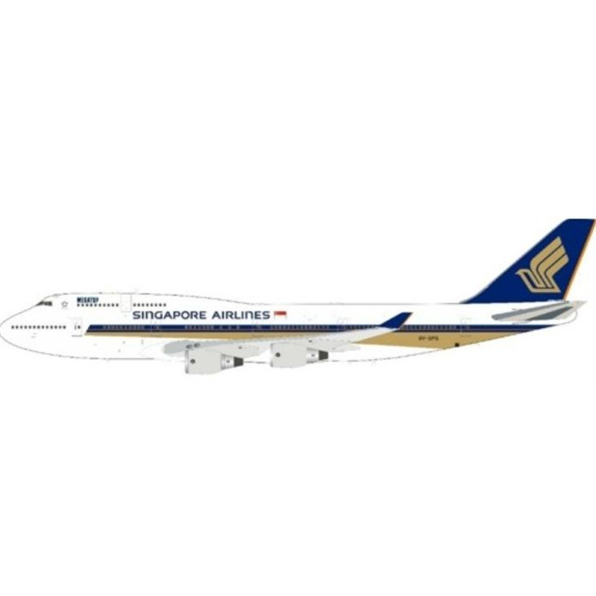Boeing 747-412 Singapore Airlines Megatop 9V-SPG with Stand