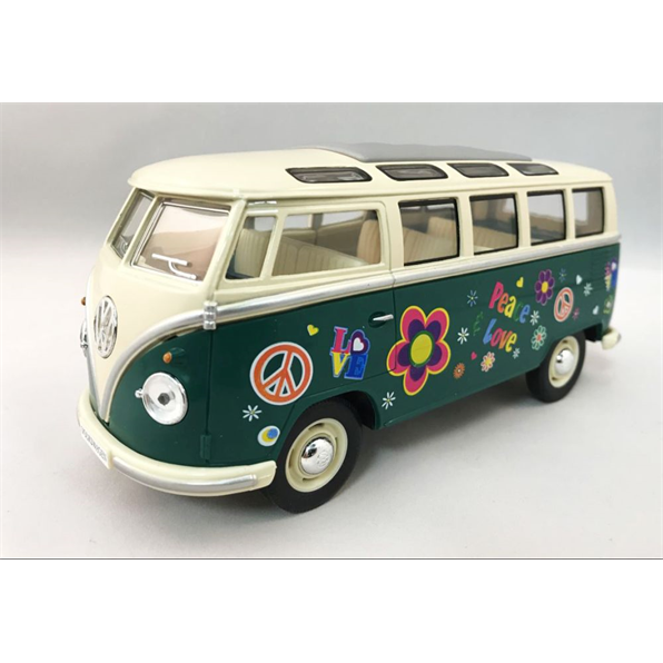 VW Samba bus 1962 green/cream Flower Power