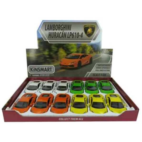 Lamborghini Huracan LP610-4 (12pcs) (3 x Yellow/3 x Orange/3 x Green/3 x White