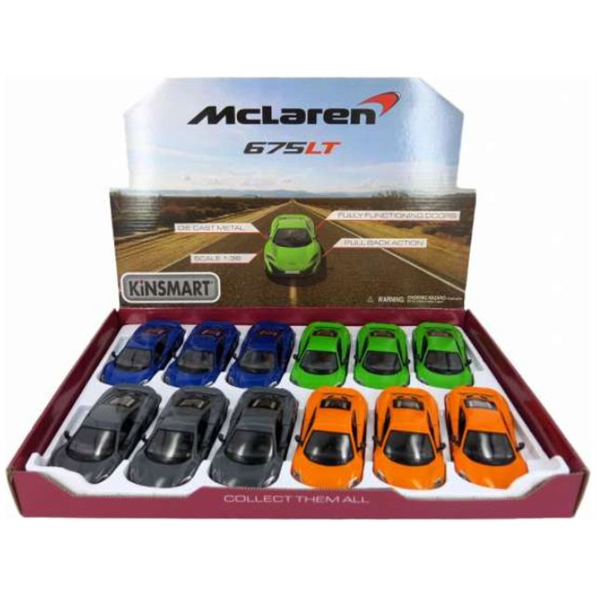 McLaren 675LT (12pcs) (3 x Blue/3 x Green/3 x Grey/3 x Orange)
