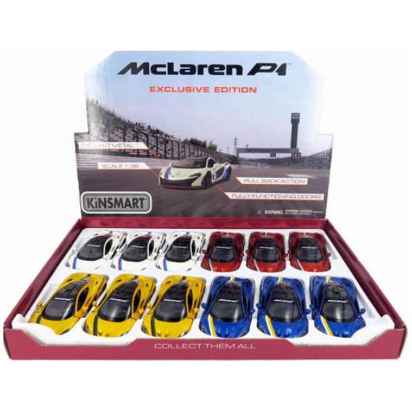 McLaren P1 2016 w/Stripes (12pcs) (3 x White/3 x Red/3 x Yellow/3 x Blue)