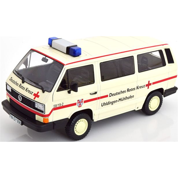 VW T3 Bus Deutsches Ambulance 1987 Cream/Red