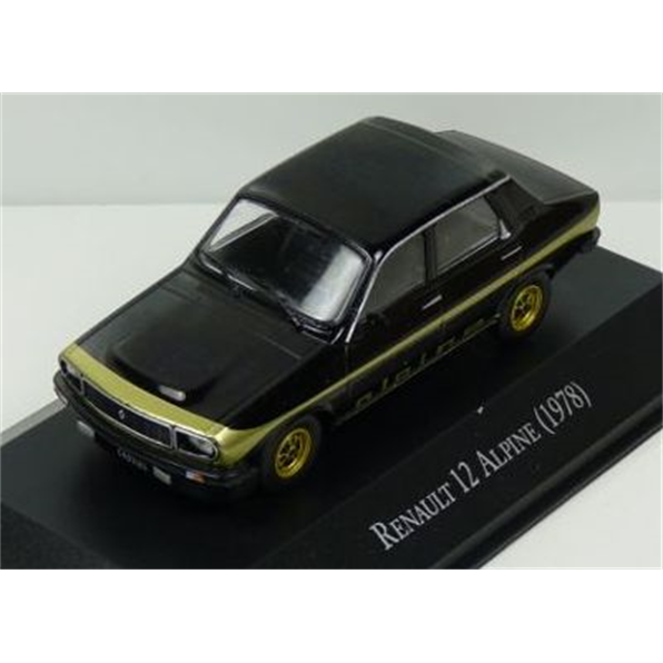 Renault 12 Alpine Black w/Gold Stripe Unforgetable cars - Argentina