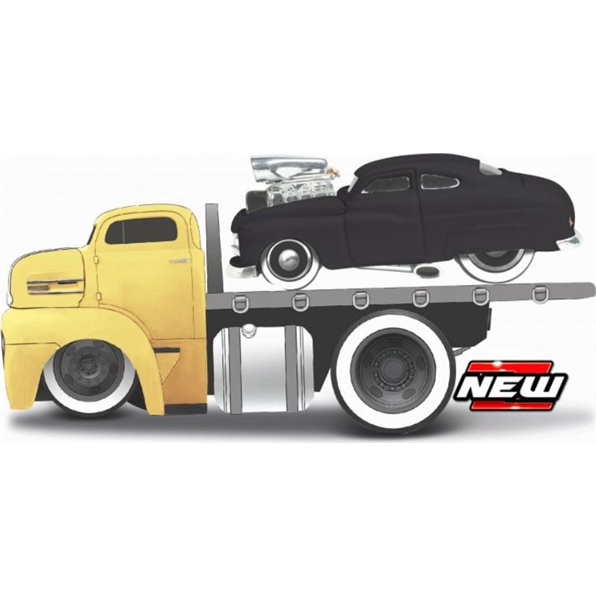 Ford Coe Flatbed 1950 + Mercury 1949 Yellow/Black Muscle Transports