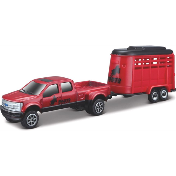 Ford Pick Up + Horse Trailer Red/Black