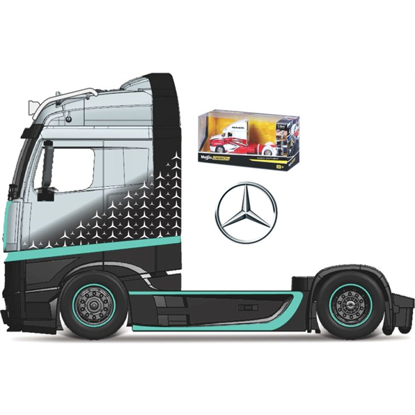 Mercedes Benz Actros 1851 MP4 Giga Space Pull Back' Silver/Black/Turquoise
