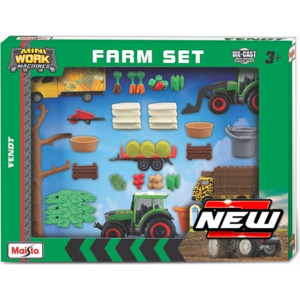 Fendt Mini Work Machines Super Farm Play Set