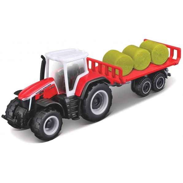 Massey Ferguson 8S.265 Tractor w/Baler Trailer Mini Work Machine