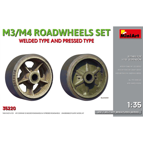 Set of M3/M4 Roadwheels, Welded and Pressed