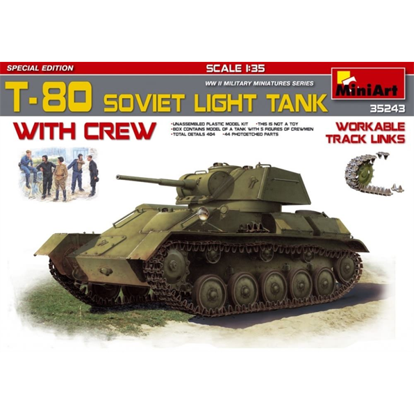 T-80 Soviet Light Tank with Crew