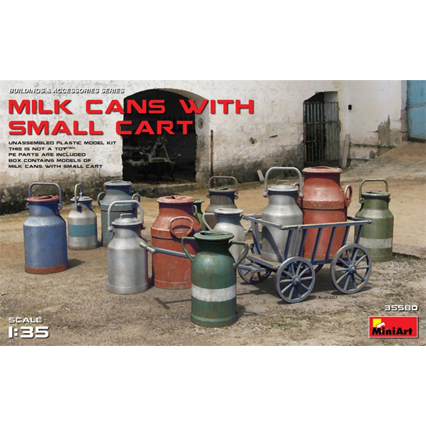 Milk Cans with Small Cart