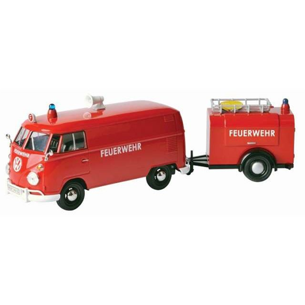 VW T2 van and trailer Feuerwehr