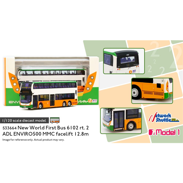 New World First Bus ADL Enviro500MMC Facelift 12.8m 6102 rt. 2 Central Macau