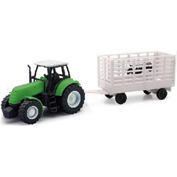Tractor Green + Cattle Trailer White