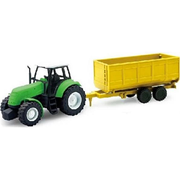 Tractor Green + Tipping Trailer Yellow