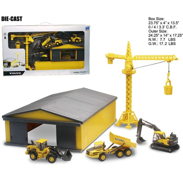 Volvo EC460B + L220E + A40D w/Shed and Crane Playset