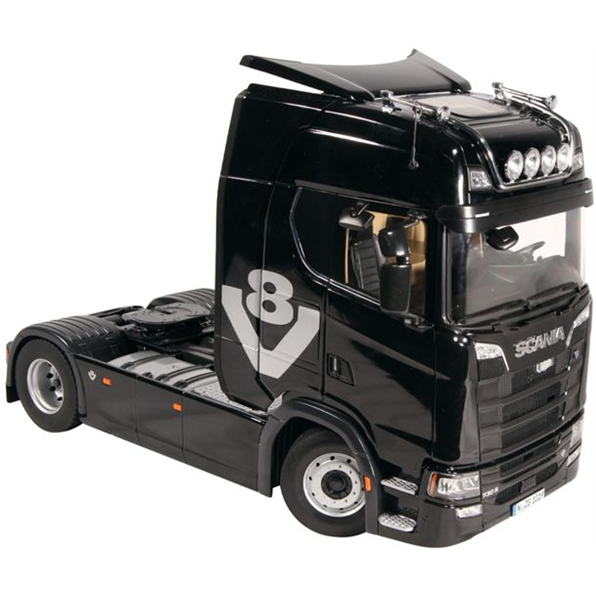 Scania V8 730S 4x2 Truck Tractor Black w/V8 Logo