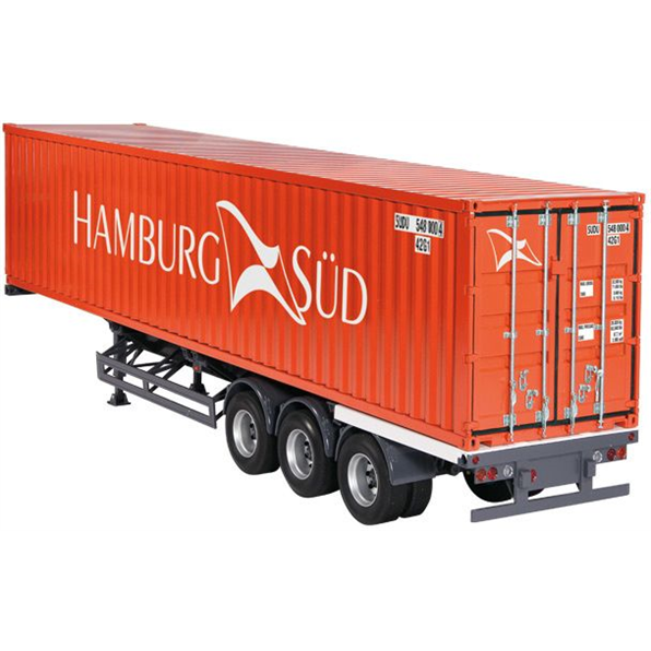 Semitrailer International + 40 ft Sea Container Hamburg Sud