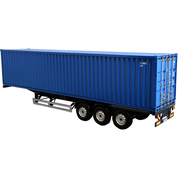 40ft Sea Container Blue with EU Trailer